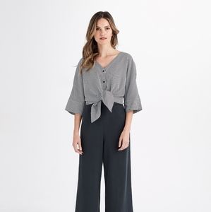 Vetta Capsule Boyfriend Shirt in black stripe